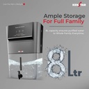 Kenstar Pureza 8 L RO + UV + UF + Copper + Alkaline + Minerals Water Purifier Needs no service for 2 years (Grey) - Photo 3