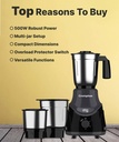 Crompton DS 500 W Mixer Grinder (Black & Grey) - Photo 3
