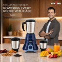 Kenstar AUREX 3J MG with Overload Protection SS Ultima Blades 1 Year Warranty 500 W Mixer Grinder (Blue, Grey) - Photo 2
