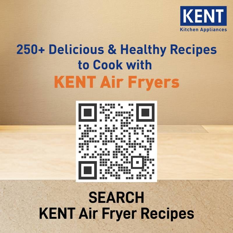 KENT Ultra Air Fryer 4L 1300W | Fry, Bake, Grill & Roast | Up to 80% Less Oil Usage | Rapid Heat Circulation | Adjustable Temperature Control Knob 80 to 200 | Auto Cut-Off Air Fryer (Black) - Photo 3