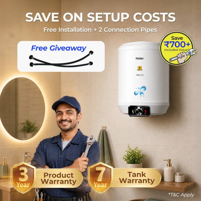 Haier ES25V-Precis/ES25V-PV2(PRE)(W) 25 L Storage Water Geyser | with Free Pipes and Free Installation - Photo 2