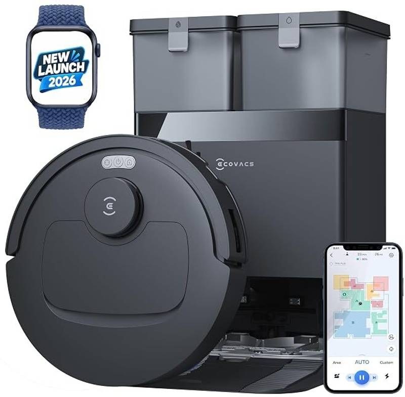 [SMH-5E026E61224C8A27] ECOVACS Deebot T30e Omni Robot Vacuum and Mop Robotic Floor Cleaner with 2 in 1 Mopping and Vacuum, Anti-Bacterial Cleaning, Reusable Dust Bag (WiFi Connectivity, Google Assistant and Alexa)