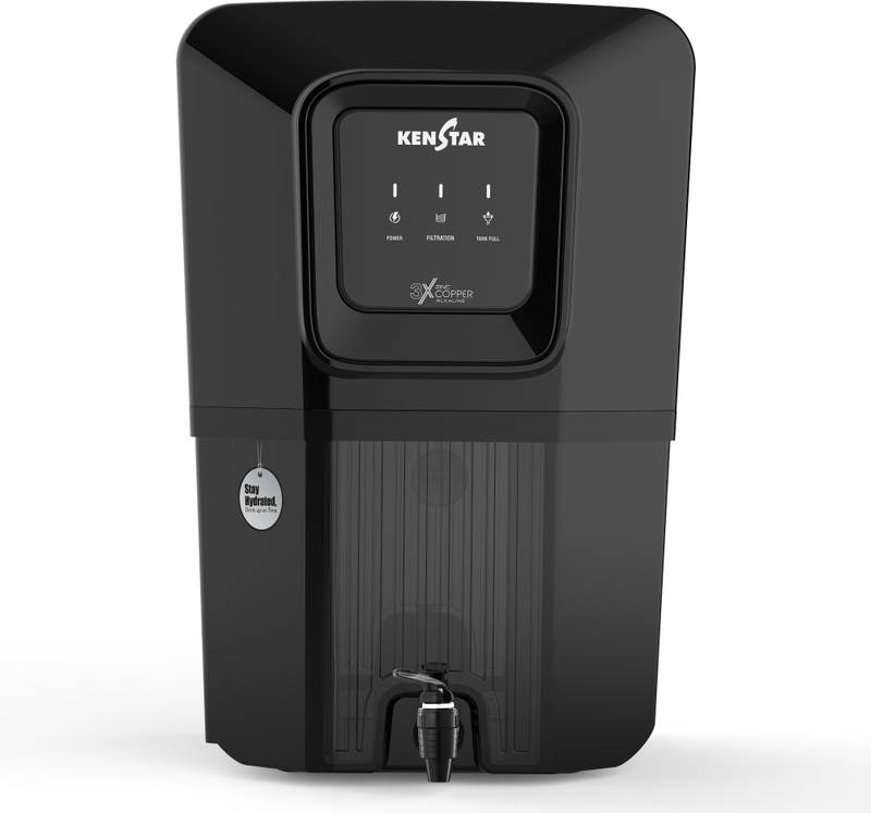 [SMH-72255E3E17A92DF0] Kenstar AquaVeda 12 L RO + UV + UF + Copper + Alkaline + Minerals Water Purifier (Black)