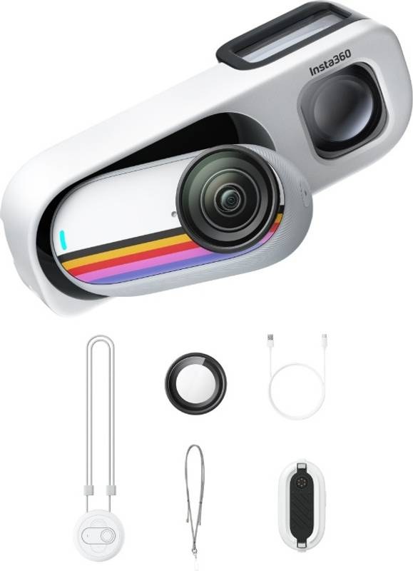 [SMC-FBAD00A7E0AA333E] Insta360 GO 3S Retro Bundle Special Edition Sports and Action Camera (Canvas White)