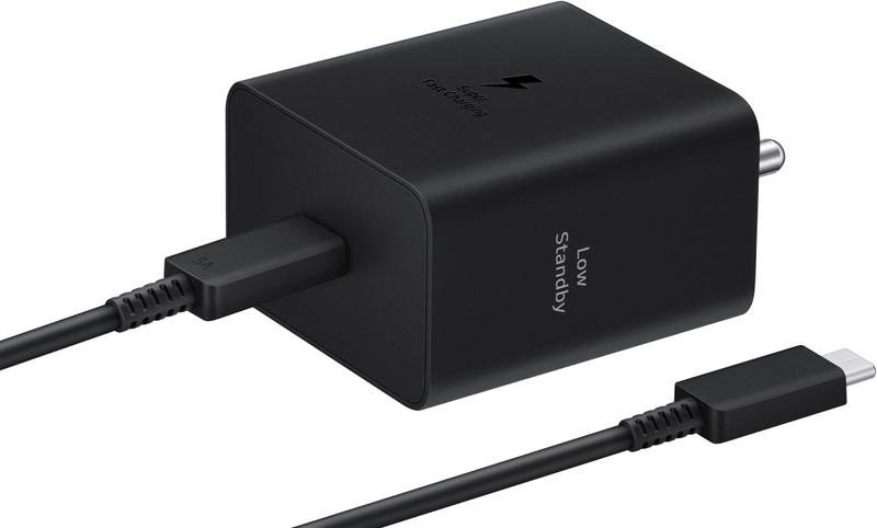 Samsung 45 W GaN 3 A Wall Charger for Mobile with Detachable Cable - Travel Adaptor (Black) - Photo 4