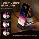 Portronics TriCharge Ultra 3-in-1 Wireless Charger Phone, Watch & Earbuds Adjustable Height Charging Pad (Black) - Photo 3