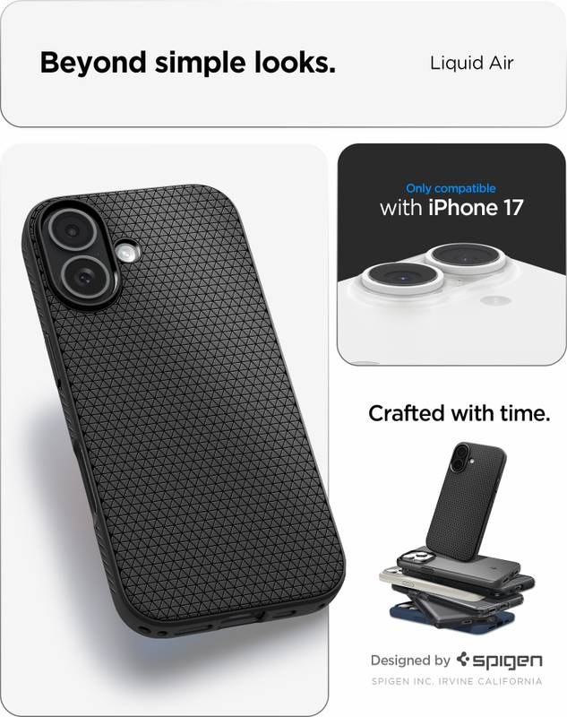 Spigen Liquid Air Back Cover for iPhone 17 - ACS11554 (Matte Black) - Photo 2