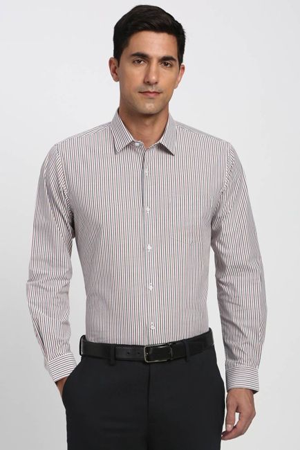 [SMF-1CC05DF3AFF26F-1] PETER ENGLAND Men Striped Formal Multicolor Shirt