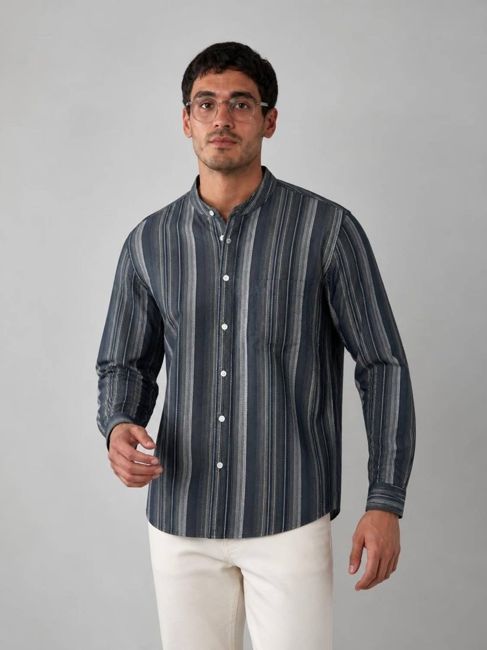 [SMF-DD0BD9B12AA090-2] Allen Solly Men Solid Casual Black Shirt (39)