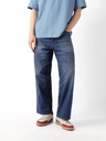 [SMF-B80E32C514F5AA-6] THE BEAR HOUSE Baggy Fit Men Blue Jeans (Mid Blue) (38)