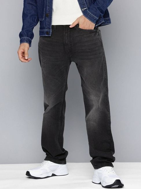 [SMF-471EA3A0154AAB-3] LEVI'S 505 Straight Fit Men Black Jeans (32)