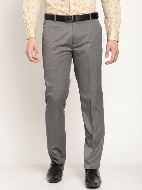 [SMF-1ADC1F19386F71-2] CANTABIL Regular Fit Men Grey Trousers (32)